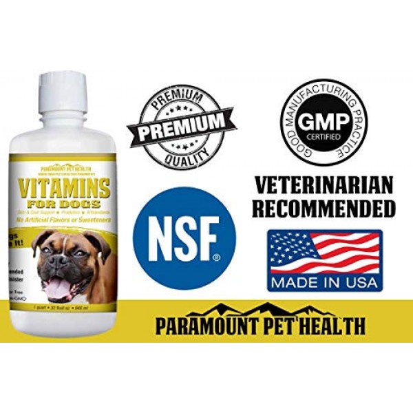 100% Natural Dog Vitamins and Supplements - Liquid Multivitamin f...