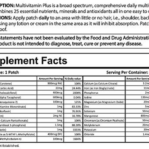 PatchMD – Multi Plus Patches – Natural Ingredients, Helps Support...
