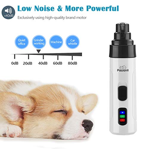Pawanti Dog Nail Grinder Kit Electric Pet Nail Trimmer Set 2 Spee...