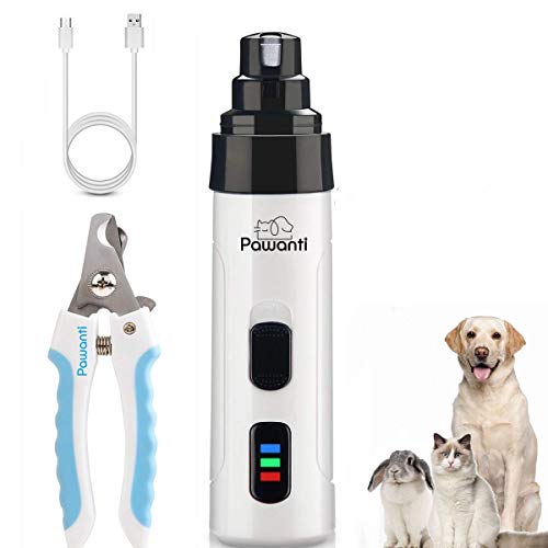 Pawanti Dog Nail Grinder Kit Electric Pet Nail Trimmer Set 2 Spee...