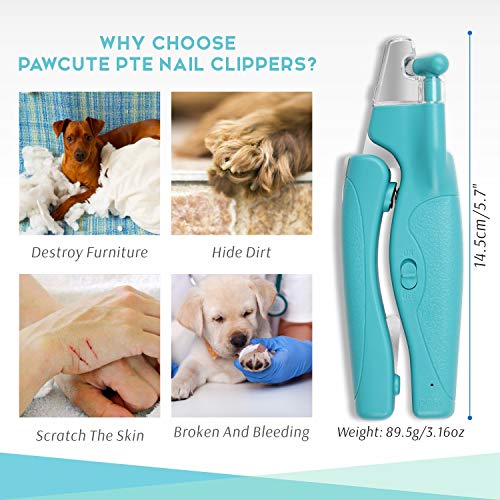 Pawcute Pet Nail Clippers, Dog & Cat Pets Nail Trimmer with Led L...