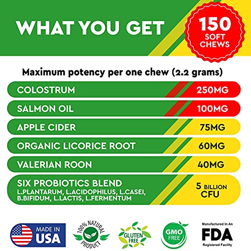PAWFECTCHEW Allergy Relief for Dogs - Immunity Supplement with Om...