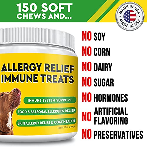PAWFECTCHEW Allergy Relief for Dogs - Immunity Supplement with Om...