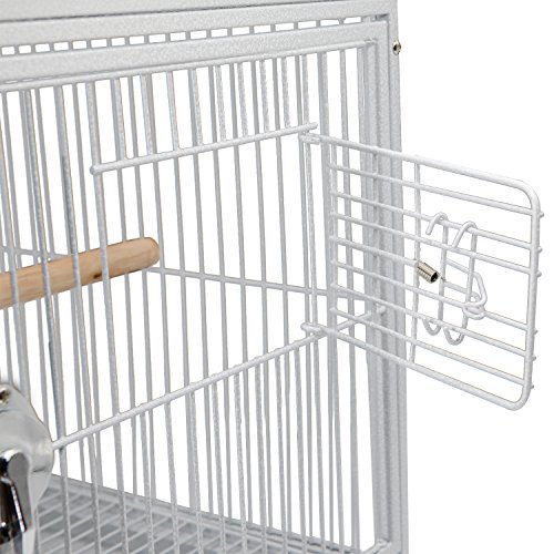 PawHut 18 Heavy Duty Wrought Iron Travel Bird Cage Carrier with ...