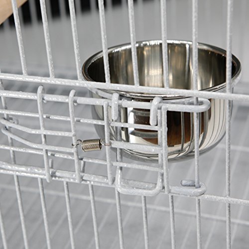 PawHut 18 Heavy Duty Wrought Iron Travel Bird Cage Carrier with ...