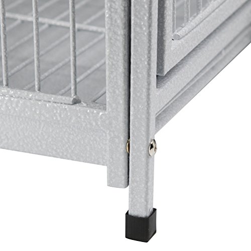 PawHut 18 Heavy Duty Wrought Iron Travel Bird Cage Carrier with ...
