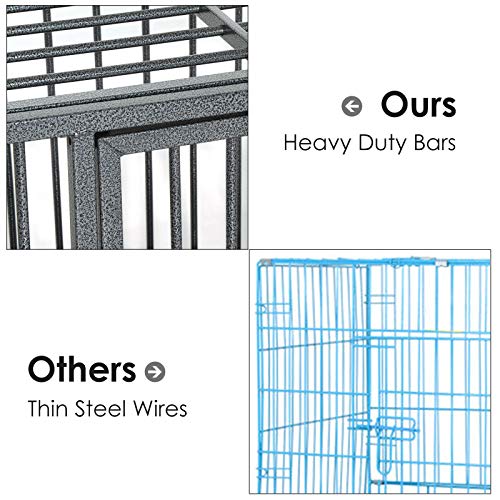 PawHut 36 Heavy Duty Steel Dog Crate Kennel Pet Cage w/Wheels - ...