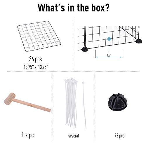 PawHut 36 Panel Pet Playpen Small Animal Cage Metal Wire Indoor O...