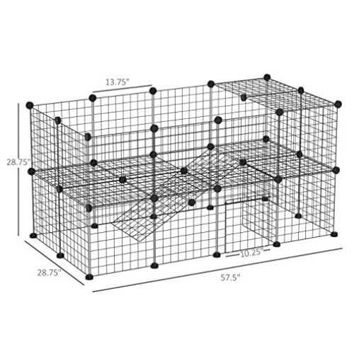 PawHut 36 Panel Pet Playpen Small Animal Cage Metal Wire Indoor O...