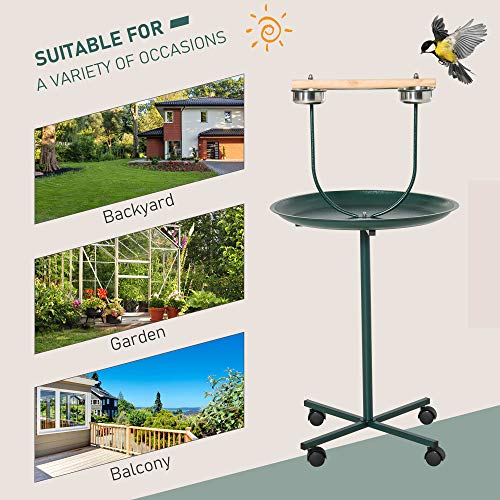 PawHut 49 Bird Play Stand w/Wheels - Green