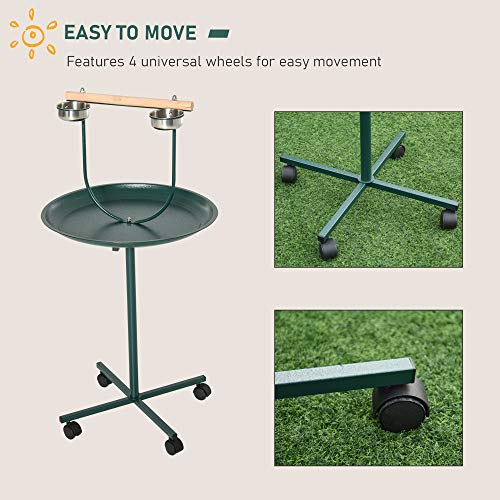 PawHut 49 Bird Play Stand w/Wheels - Green