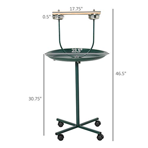 PawHut 49 Bird Play Stand w/Wheels - Green