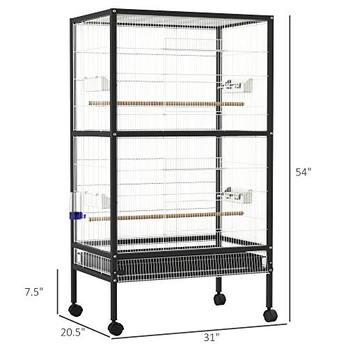 PawHut 54” Rolling Flight Cage Extra Large Bird House