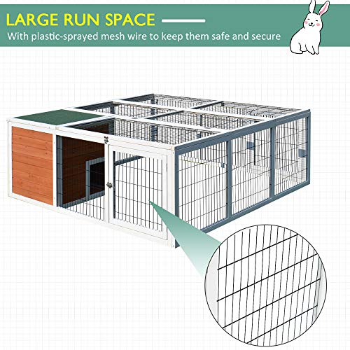 PawHut 64 Wooden Outdoor Rabbit Hutch Playpen Tortoise House Hab...