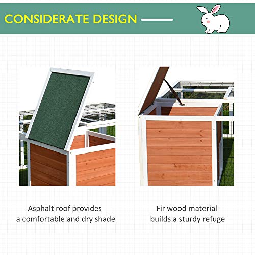 PawHut 64 Wooden Outdoor Rabbit Hutch Playpen Tortoise House Hab...