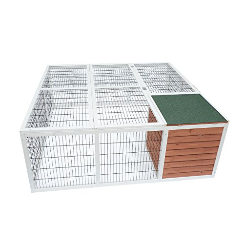 PawHut 64 Wooden Outdoor Rabbit Hutch Playpen Tortoise House Hab...