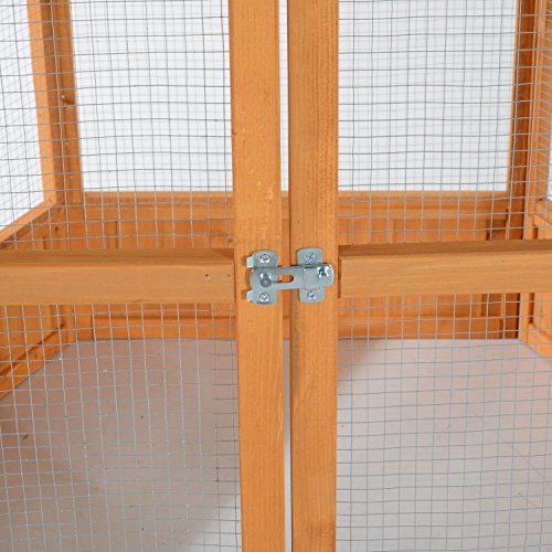PawHut 69 Large Wooden Hexagonal Outdoor Aviary Flight Bird Cage...