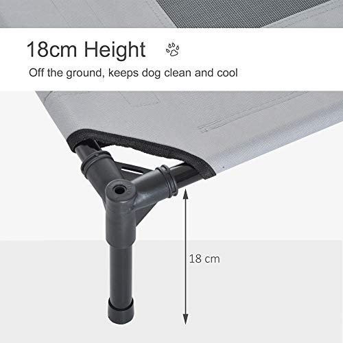 PawHut Elevated Portable Dog Cot Cooling Pet Bed With UV Protecti...