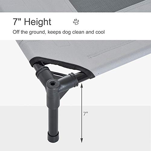 PawHut Elevated Portable Dog Cot Cooling Pet Bed With UV Protecti...