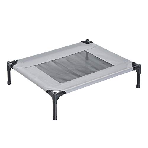 PawHut Elevated Portable Dog Cot Cooling Pet Bed With UV Protecti...