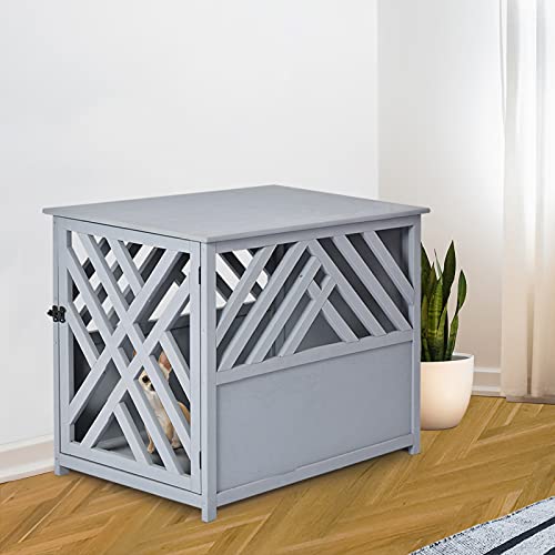 PawHut Furniture Style Wood Dog Crate End Table Decorative Dog Ca...