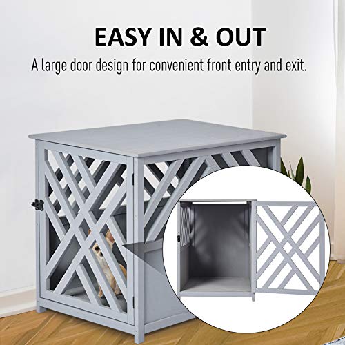 PawHut Furniture Style Wood Dog Crate End Table Decorative Dog Ca...