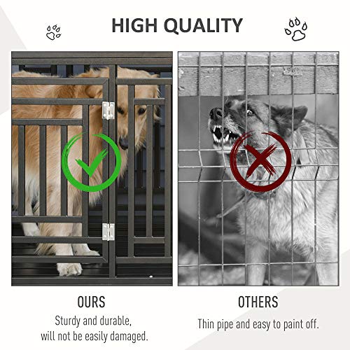 PawHut Heavy Duty Steel Dog Kennel with Caster Wheels and 1 Door ...