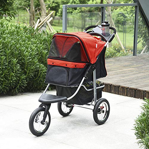 PawHut Luxury One-Click Folding Pet Stroller Dog/Cat Travel Carri...