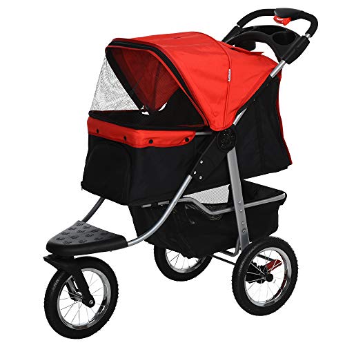 PawHut Luxury One-Click Folding Pet Stroller Dog/Cat Travel Carri...