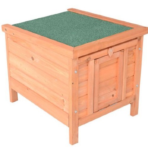 PawHut Small Wooden Dog Cage Bunny Rabbit/Guinea Pig House, Natur...