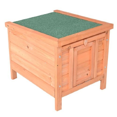 PawHut Small Wooden Dog Cage Bunny Rabbit/Guinea Pig House, Natur...