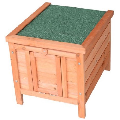 PawHut Small Wooden Dog Cage Bunny Rabbit/Guinea Pig House, Natur...