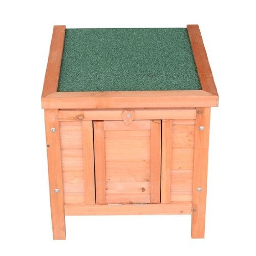 PawHut Small Wooden Dog Cage Bunny Rabbit/Guinea Pig House, Natur...