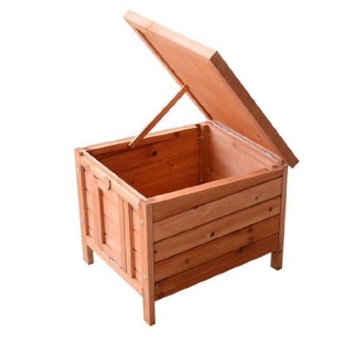PawHut Small Wooden Dog Cage Bunny Rabbit/Guinea Pig House, Natur...