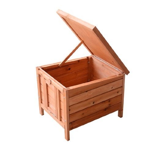 PawHut Small Wooden Dog Cage Bunny Rabbit/Guinea Pig House, Natur...