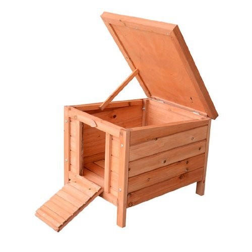 PawHut Small Wooden Dog Cage Bunny Rabbit/Guinea Pig House, Natur...