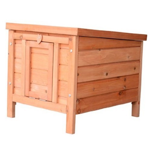 PawHut Small Wooden Dog Cage Bunny Rabbit/Guinea Pig House, Natur...