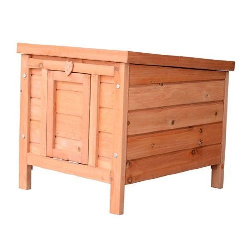 PawHut Small Wooden Dog Cage Bunny Rabbit/Guinea Pig House, Natur...
