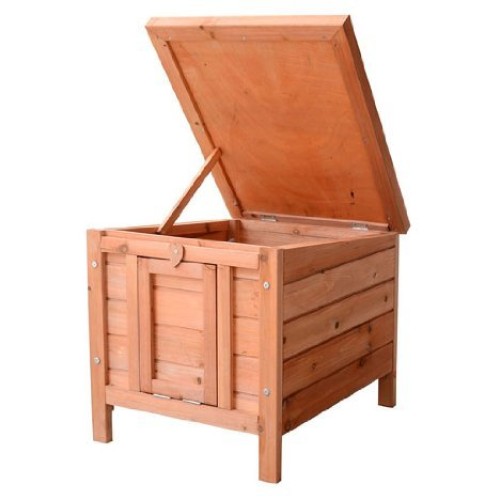 PawHut Small Wooden Dog Cage Bunny Rabbit/Guinea Pig House, Natur...