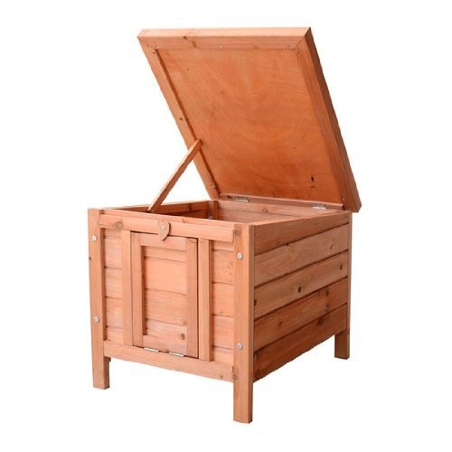 PawHut Small Wooden Dog Cage Bunny Rabbit/Guinea Pig House, Natur...