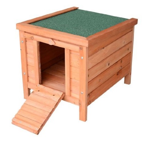 PawHut Small Wooden Dog Cage Bunny Rabbit/Guinea Pig House, Natur...