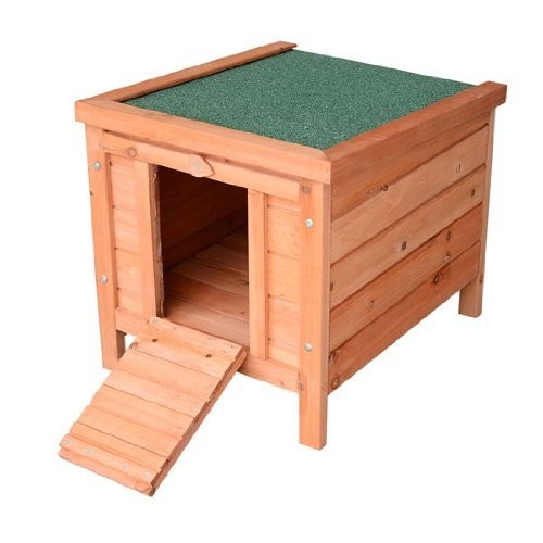 PawHut Small Wooden Dog Cage Bunny Rabbit/Guinea Pig House, Natur...