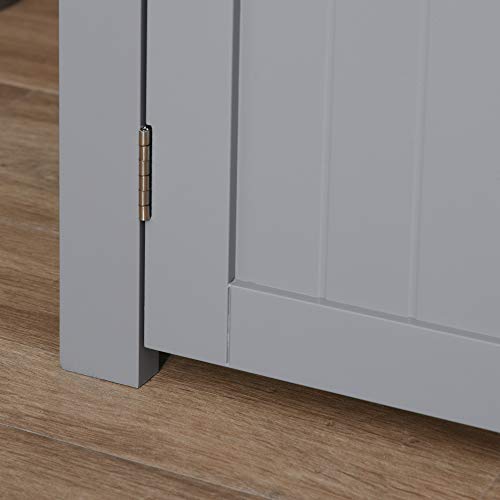 PawHut Wooden Cat Litter Box Enclosure Furniture with Adjustable ...