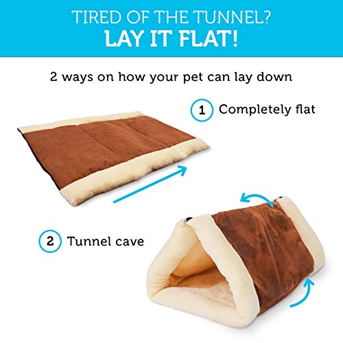 Cat Bed 2-in-1 Fleece Tunnel Tube Cave- Best for Indoor Cats Kitt...