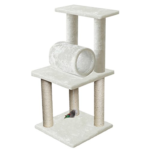 Paws & Pals 16 x 16 x 33 Inches Multi-Level Cat Scratching Pos...