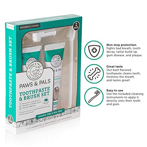Paws & Pals Dog Toothbrush - Pet Dental Care Kit with Brush, Toot...