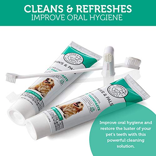 Paws & Pals Dog Toothbrush - Pet Dental Care Kit with Brush, Toot...
