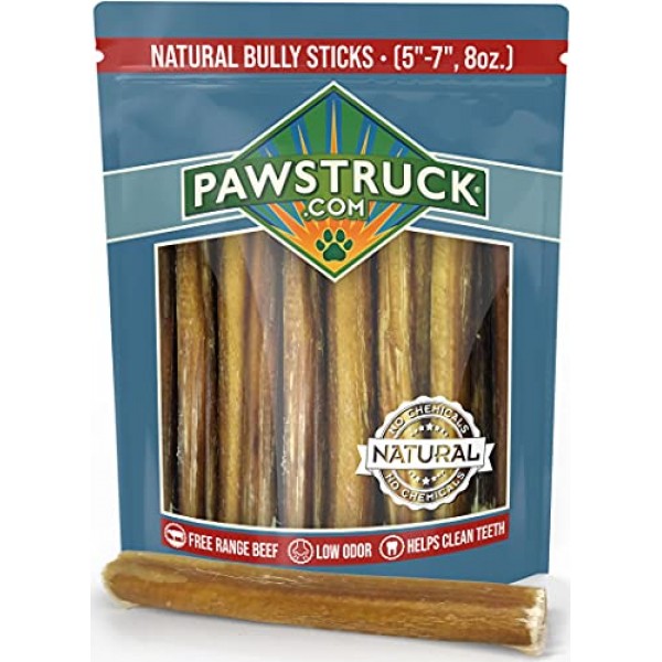 Bully Sticks for Dogs 5 to 7 Sticks, 8oz. Bag Bulk Natural & ...