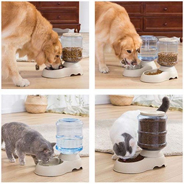 2 Pack Automatic Cat Feeder and Water Dispenser in Set with Pet F...