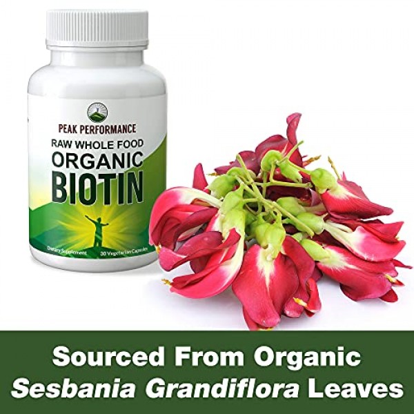 Biotin - Raw Whole Food Plant Based Vegan Biotin 5000mcg Capsules...
